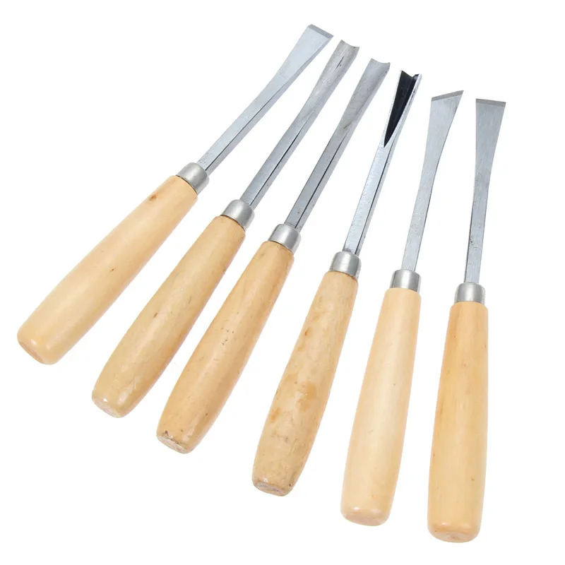 

New 6PCS Assorted Wood Working Chisel Carving Chisels Tools Gouge Skew Sculpting Hand Tool Set NE
