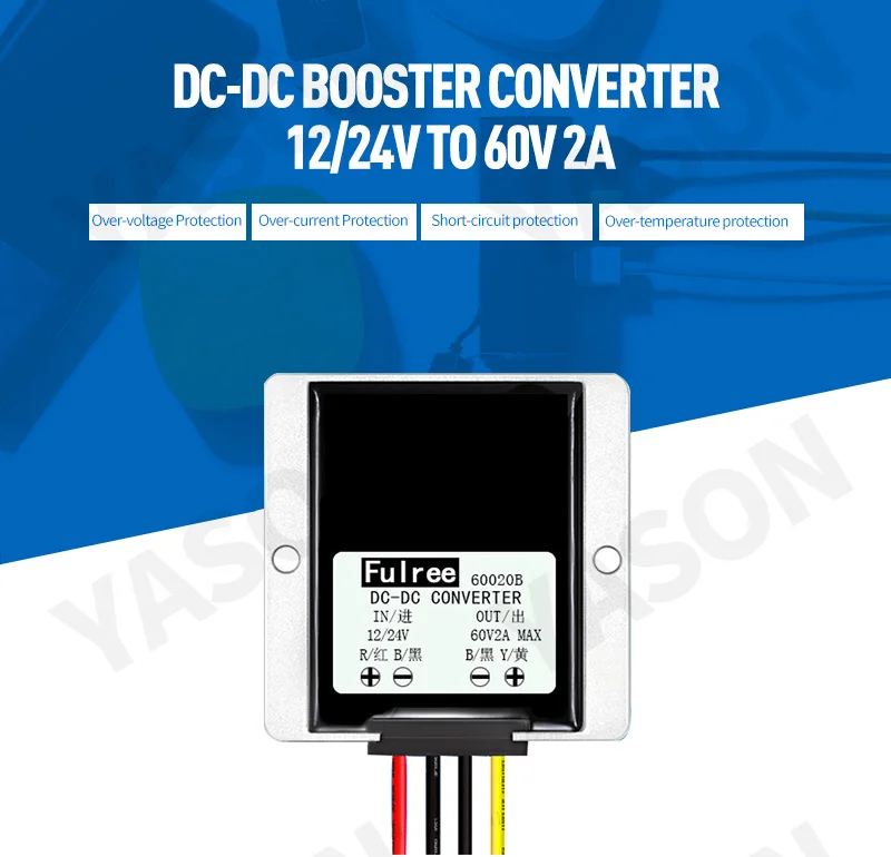 Питание конвертер DC/DC повышающий 12V24V до 60V 2A Водонепроницаемый Управление модуль автомобиля Инвертор Размеры 74*74*, маленького размера, круглой формы с диаметром 32 мм