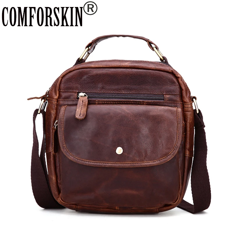 

COMFORSKIN Brand Genuine Leather European American Hot Retro Men Messenger Bags High Quality Multi-function Men Pockets Handbags