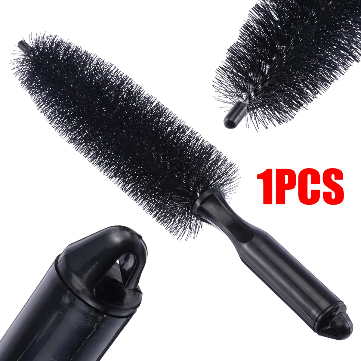 1 PC Black Car Wheel Tire Rim Hub Scrub Brush Vehicle Home Kitchen Bathroom Practical Washing Cleaning Tool