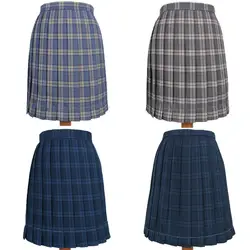 Новая популярная японская Корейская версия, короткие юбки с высокой талией для девочек, школьная форма Jk, Студенческая юбка в складку с