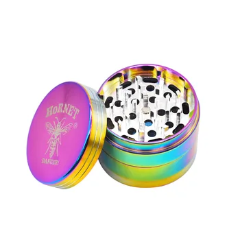 

HORNET Tobacco Grinder Rainbow Color Aluminum Smoking Herb Grinder 63MM 4 Layer Spice Sharp Diamond Teeth Crusher Miller