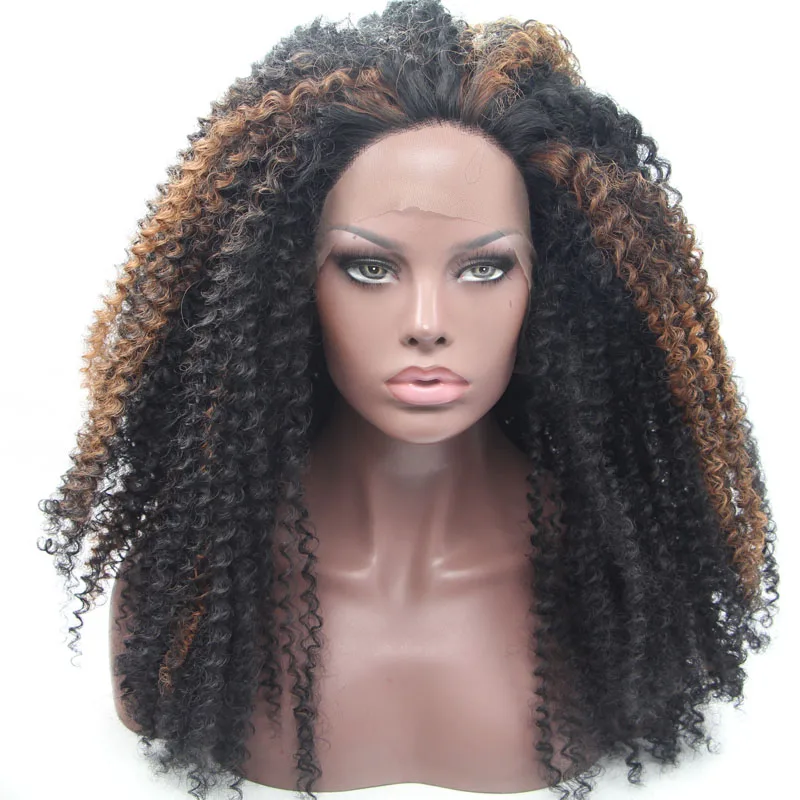

HOT! new arrival black hair high density synthetic curly wig lace frot wigs for black women heat resistant fiber free shipping