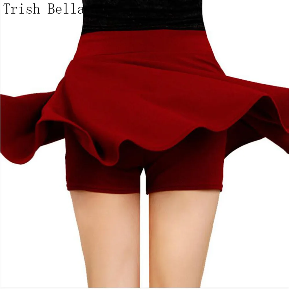 

Trish Bella 2018 pinkycolor Paige Knitted cotton Prevent out of light elastic Mini skirt vadim lolita skirts womens saias saia
