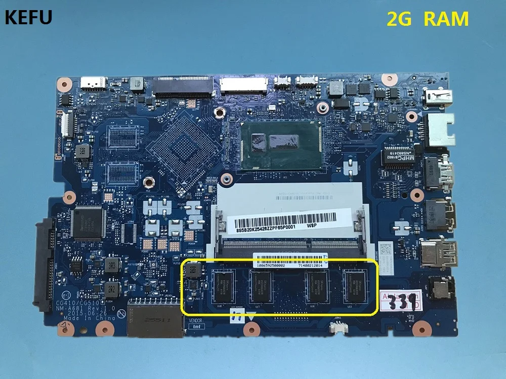 Материнская плата KEFU CG410 CG510 для ноутбука lenovo ideapad 100 15IBD материнская с ОЗУ 2 Гб