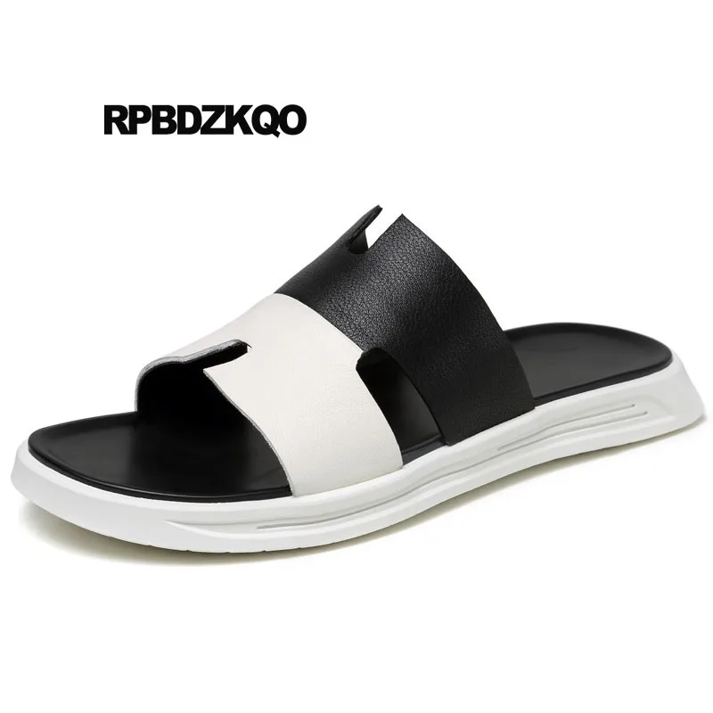 

Slides Summer Soft Genuine Leather Sport Sandals Slippers Designer Shoes Men High Quality White Platform Native Sneakers Fashion