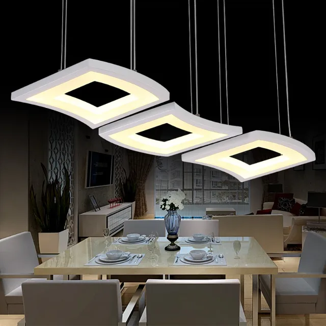 Fashion 3 head led pendant light adjustable dining hall living room
