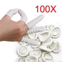 100 шт лапки для ногтей латексная защита для кончиков пальцев маленькие резиновые перчатки практичные одноразовые антистатические QF66