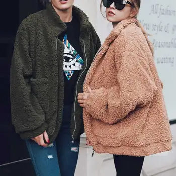 

Autumn Winter Elegant Faux Fur Coat Women Warm Soft Zipper Jacket Female Plush Overcoat Casual Oversized Outerwear VKCO2006