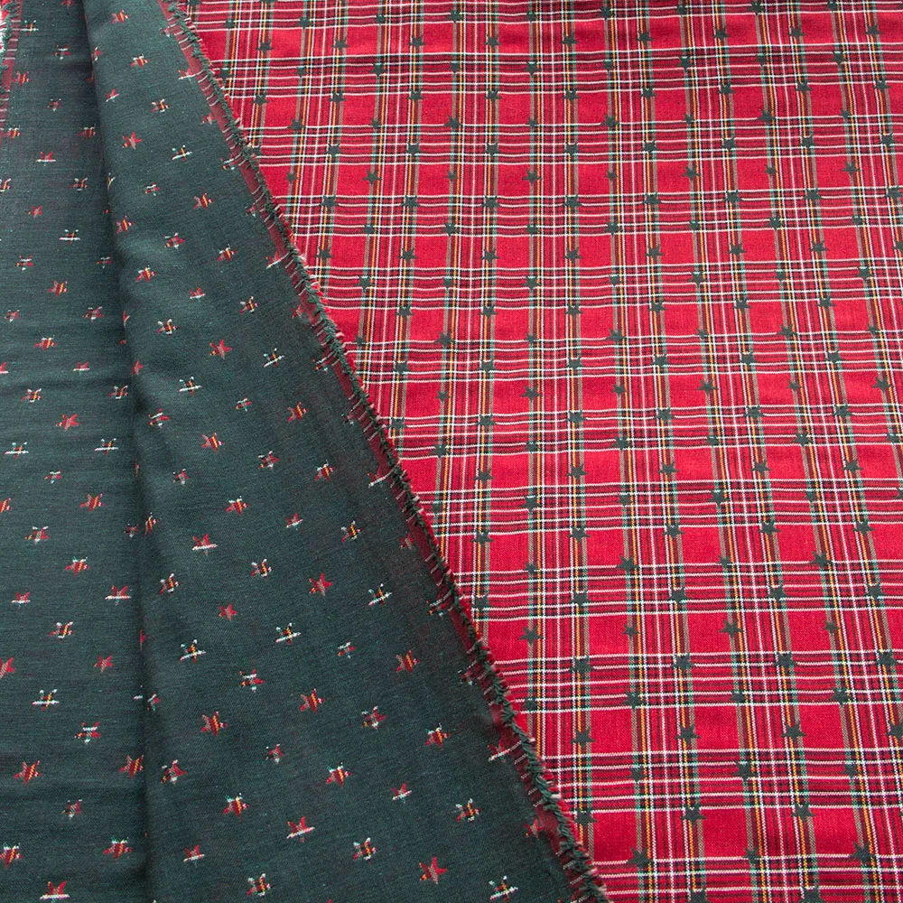 Полуметровая японская двойная Марля из хлопковой ткани Лоскутная стеганая ткань двухсторонняя ткань в клетку