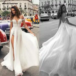 V шеи аппликации открытый край свадебное платье без рукавов 2019 г. Лидер продаж, пикантные Белый спинки Кружевное Свадебное Платье Vestidos De Noiva