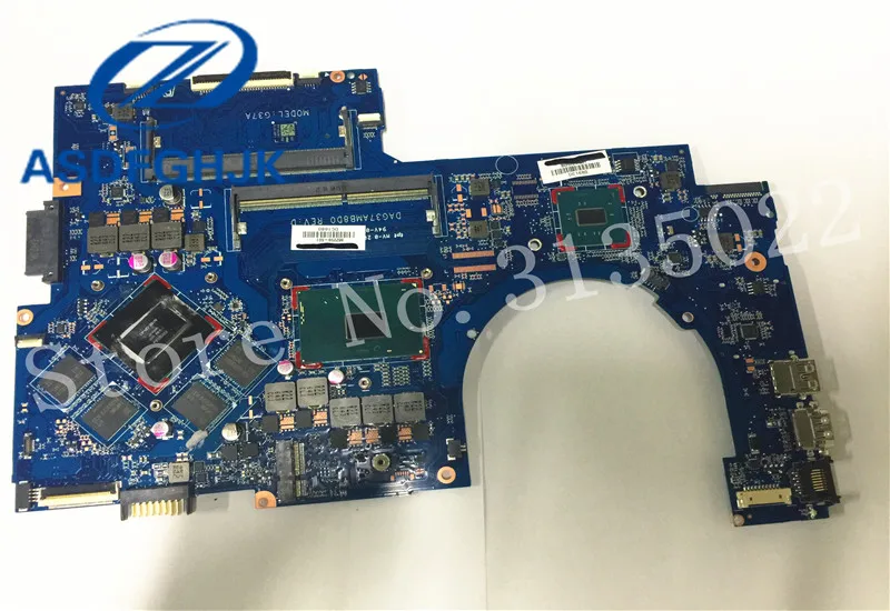  Laptop Motherboard 862259-601 for HP 17-W Motherboard DAG37AMB8D0 965M 4GB w / i7-6700HQ 2.6GHz Non