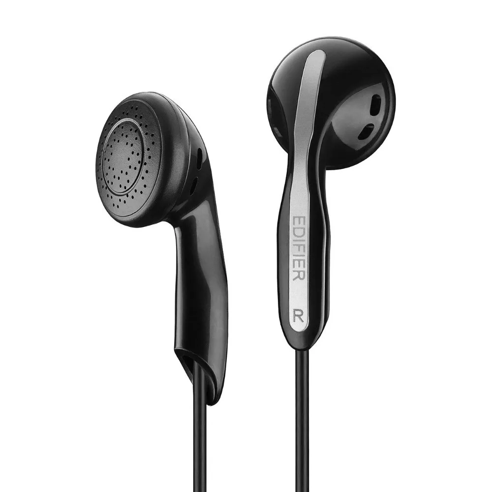 Edifier H180 Hi Fi Stereo Earbuds Headphone Classic Earbud Style Headphones Black in Phone