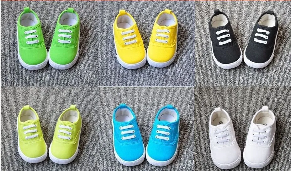 Стельки 13~ 16,2 см детские яркие одноцветные обувь для детей для маленьких мальчиков кроссовки девушки парусиновые спортивные туфли