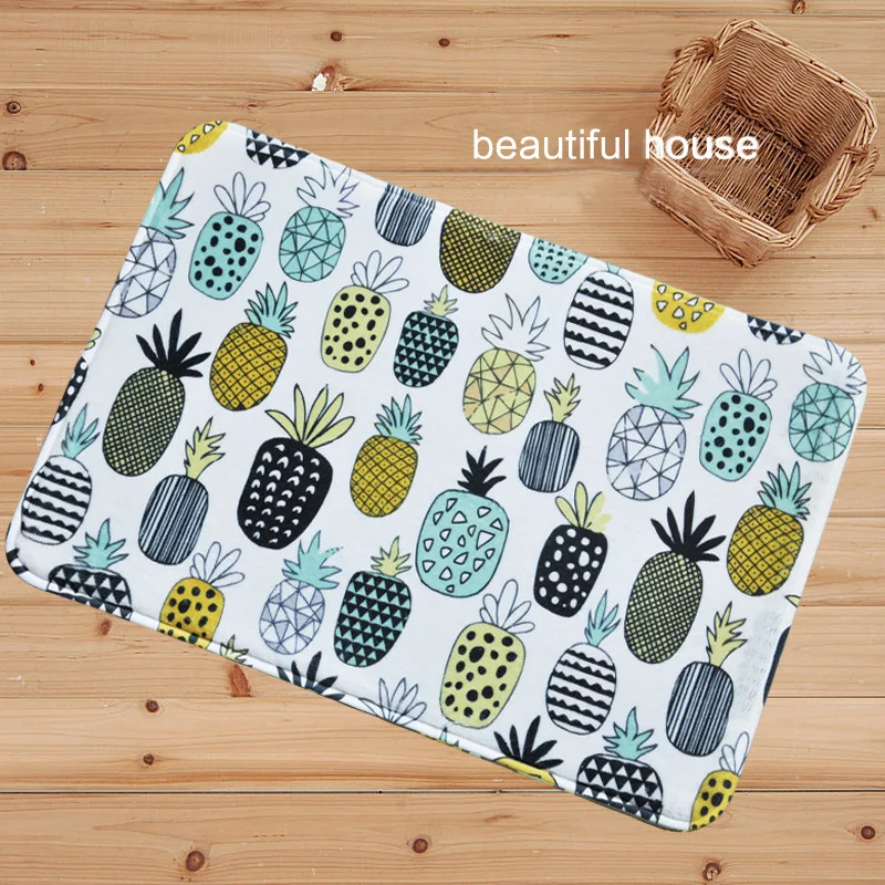 Красивый дом вход половик домашний декор мультфильм ананас серии ковры Нескользящие кухонные ковры гостиная детские напольные ковры