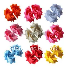 Mix 9 Colors 4 5 Loopie Layered boutique bow headwear headdress clip 18pcs