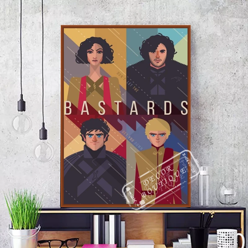 

Bastrads Game of Thrones Comics Collection Vintage Retro Poster Canvas Painting Wall Stickers Posters Bar Home Decor Gift