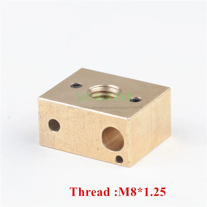 3D Printer copper heater block thread M8*1.25 high temperature heating