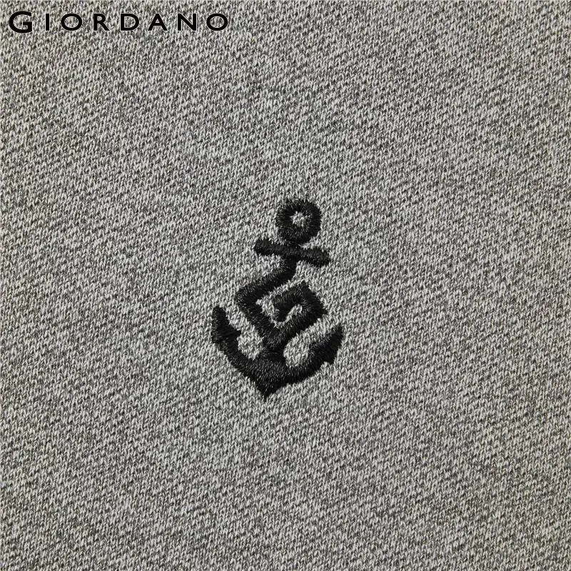 Giordano футболка Polo slim fit с короткими рукавами вышивкой якоря на груди имеет