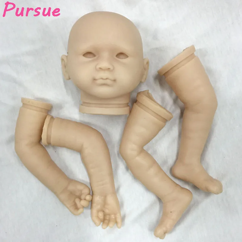 

Pursue 20 inches Open Eyes Smile Face Boy/Girl Reborn Dolls Kits Handmade Fake Babies Mould 3/4 Silicone Limbs DIY Accessories