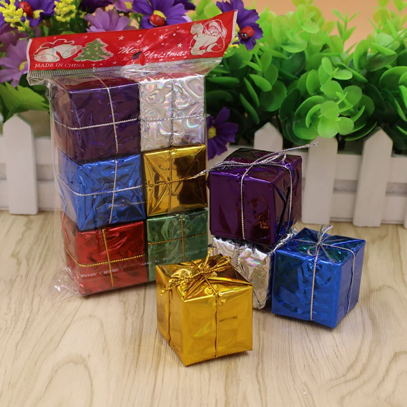 6 Pcs/set Small Drum or Gift Box Pendant for Christmas Tree Ornament Decoration 5zHH077 | Дом и сад