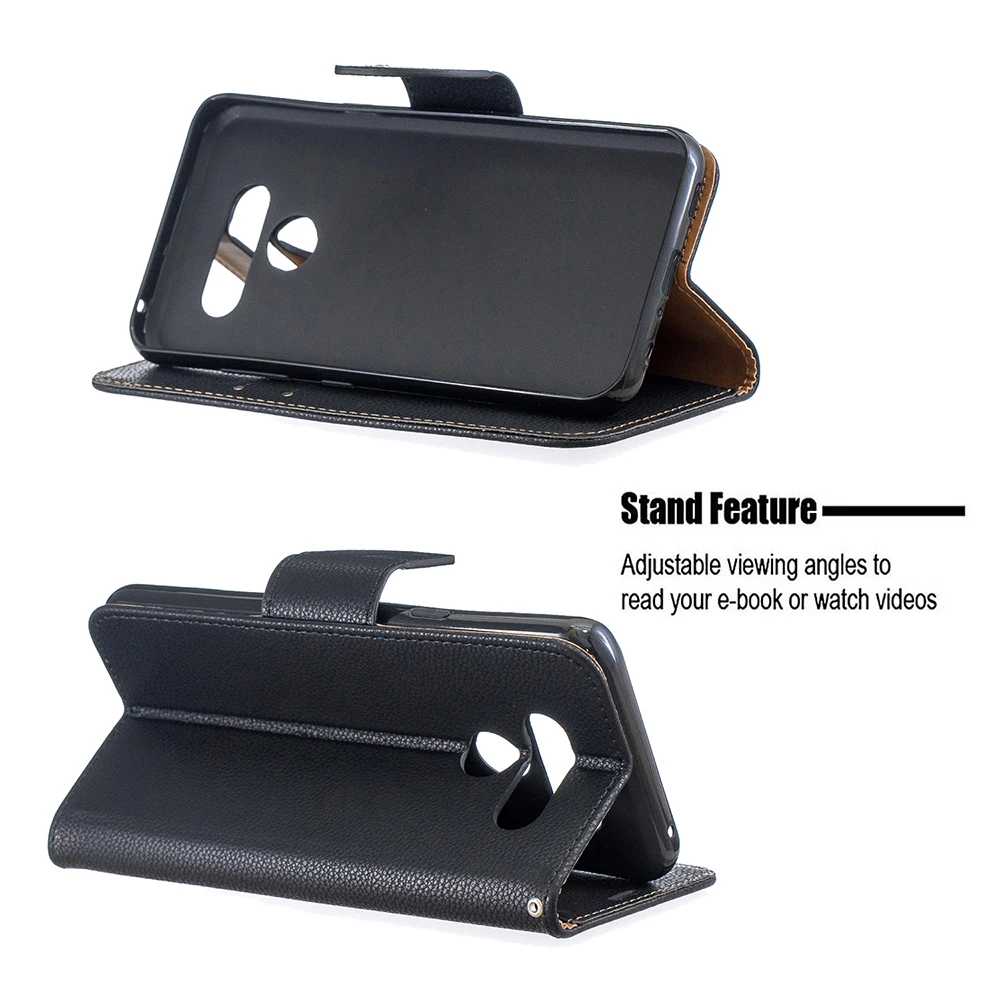 Wallet Phone Case For LG K50 LG Q60 Cover PU Leather Flip Stand Wrist Stand Credit Card Slots Magnetic Closure