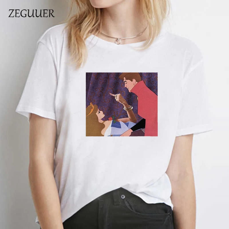 

Summer Funny Spoof Beautiful Princess Korean Punk Tshirt Fashion Wind Cotton Round Neck Leisure Clothes Womens Clothing T Shirt