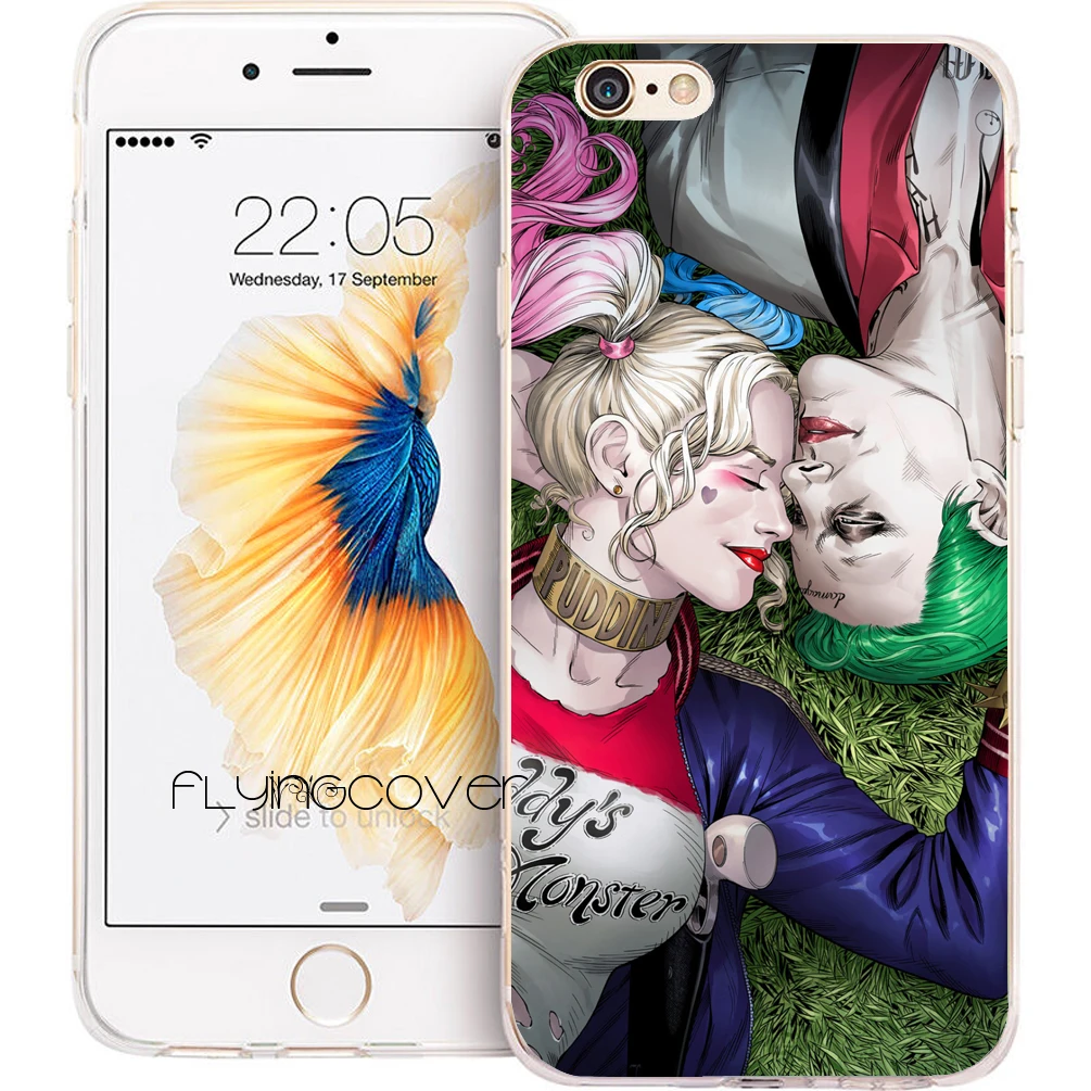 Fundas Joker Harley Quinn Clear Soft Silicone Phone Cases for iPhone XS