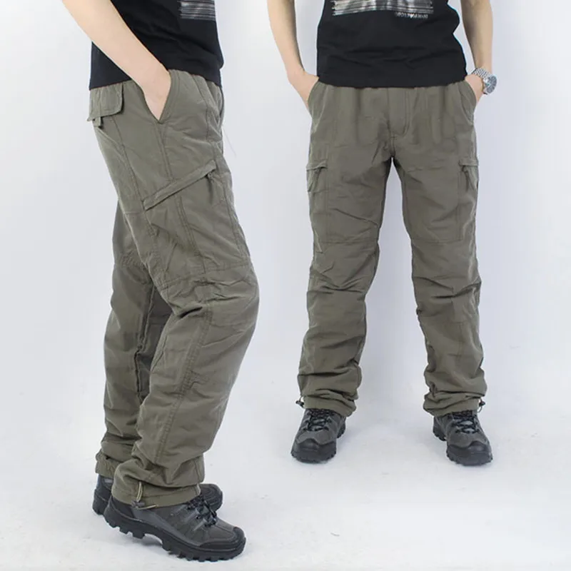Winter Fleece Lined Men's Cargo Double 