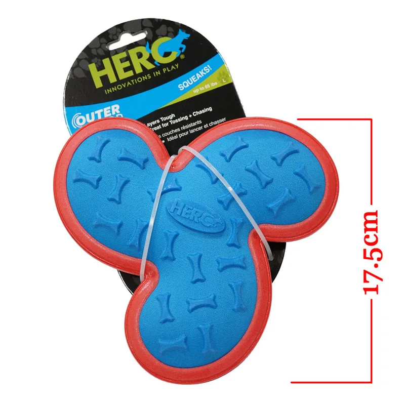 CAITEC Dog Toys Squeaky Propeller Durable Fit for Outdoor Throwing Suitable for Medium to Large Dogs