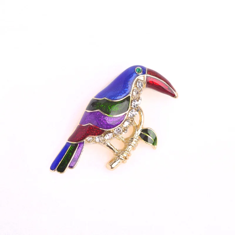 Брошь в виде красивой птицы заколки цветные эмалированные броши ювелирные