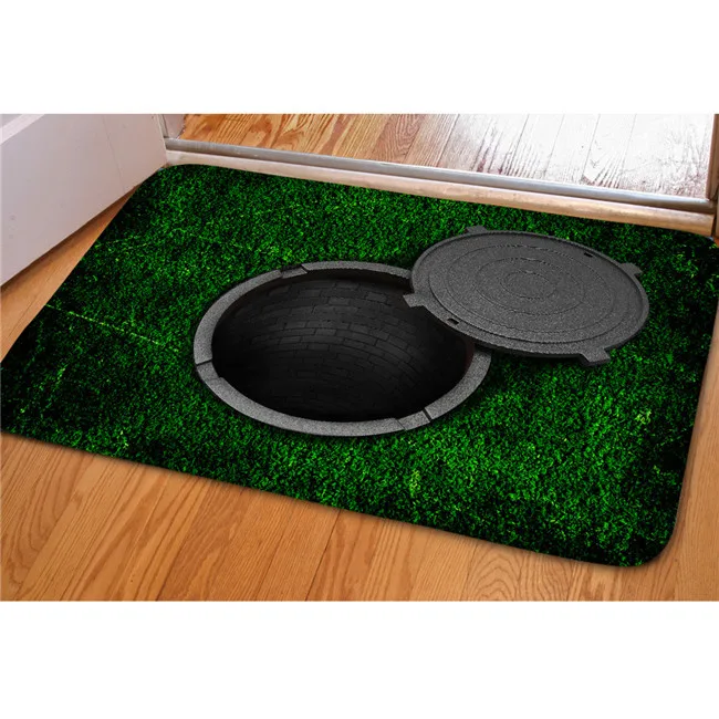 Creative Entrance Doormat Funny Rubber 3d Traps Printed Carpet for Floor Door Living Room Non-slip Kitchen Bathroom Mats 40x60cm - Color: C1025CN