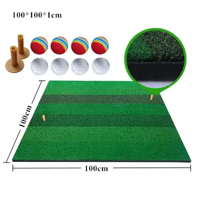 100 100 1cm Golf Practice Mats Golf Hitting Grass Mat With 2 Golf