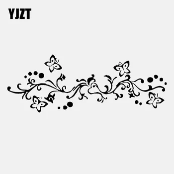 

YJZT 18.2CM*6.6CM Swirl Butterfly Decal Quotes Inspirational Love Car Sticker Vinyl Decal Black/Silver C24-0382