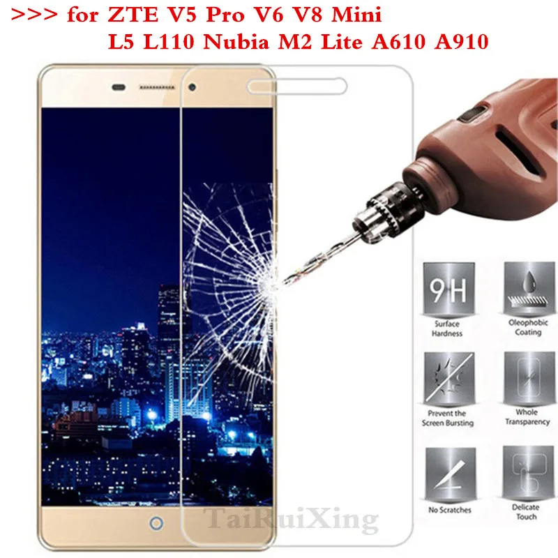 

2.5D 0.26mm 9H Tempered Glass Screen Protector For ZTE V5 Pro V6 V8 Mini L5 L110 Nubia M2 Lite Blade A610 A910 Protective Film