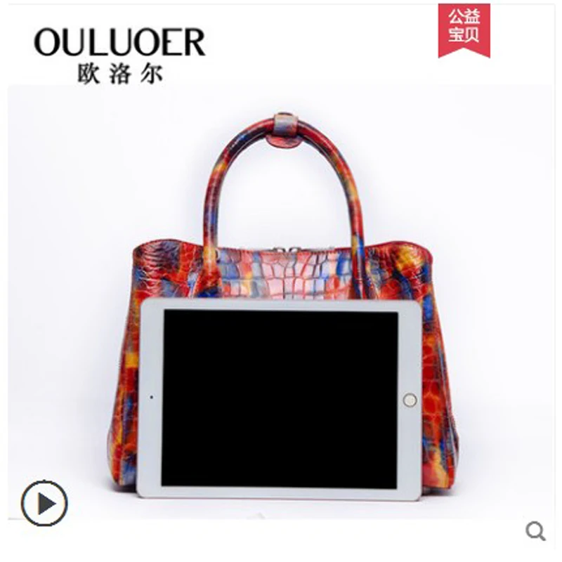 Ouluoer, тайская крокодиловая кожа, женская сумка, новинка, высококачественная, персональная, камуфляжная сумка, кожа, на одно плечо, через плечо