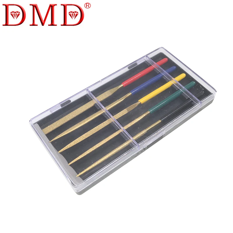 

DMD 5pcs/Set Titanium Plated Diamond Files for Jeweler Diamond Wood Carving Metal Glass Stone Polishing Woodworking Tool