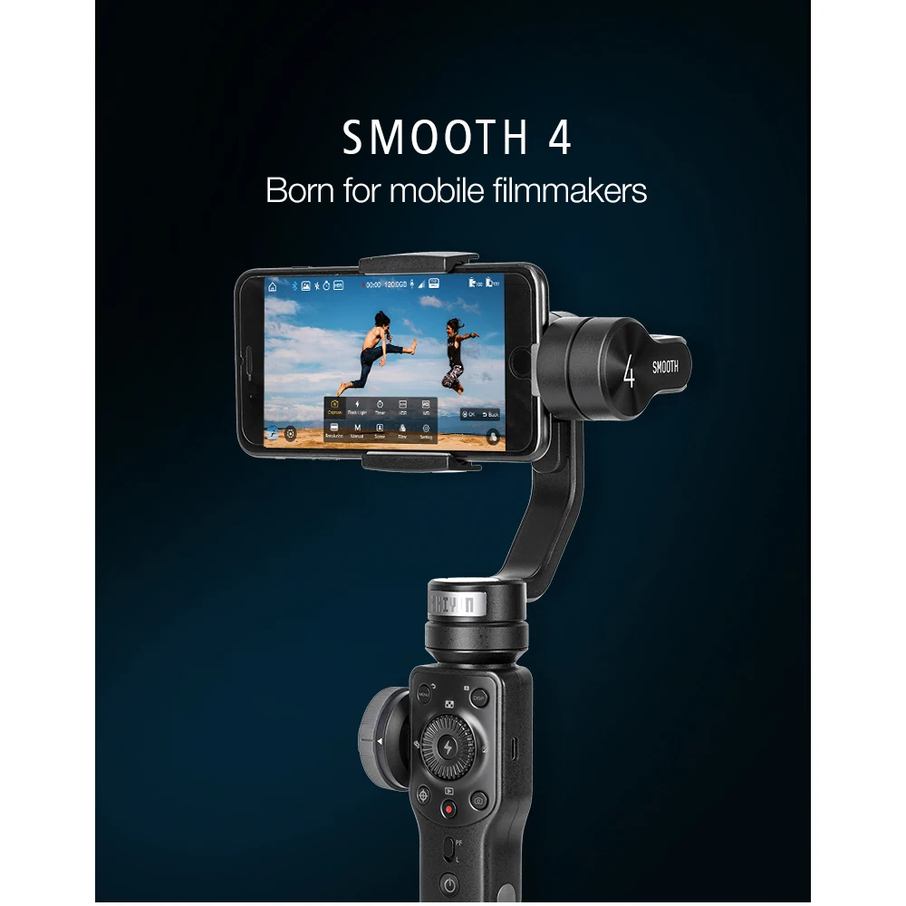 Zhiyun Smooth 4 гладких Q2 3-осевой ручной шарнирный стабилизатор для камеры GoPro для смартфонов экшн Камера комплектующие для мобильных телефонов: тач скрин(Д х Ш х В XR 8 huawei P30