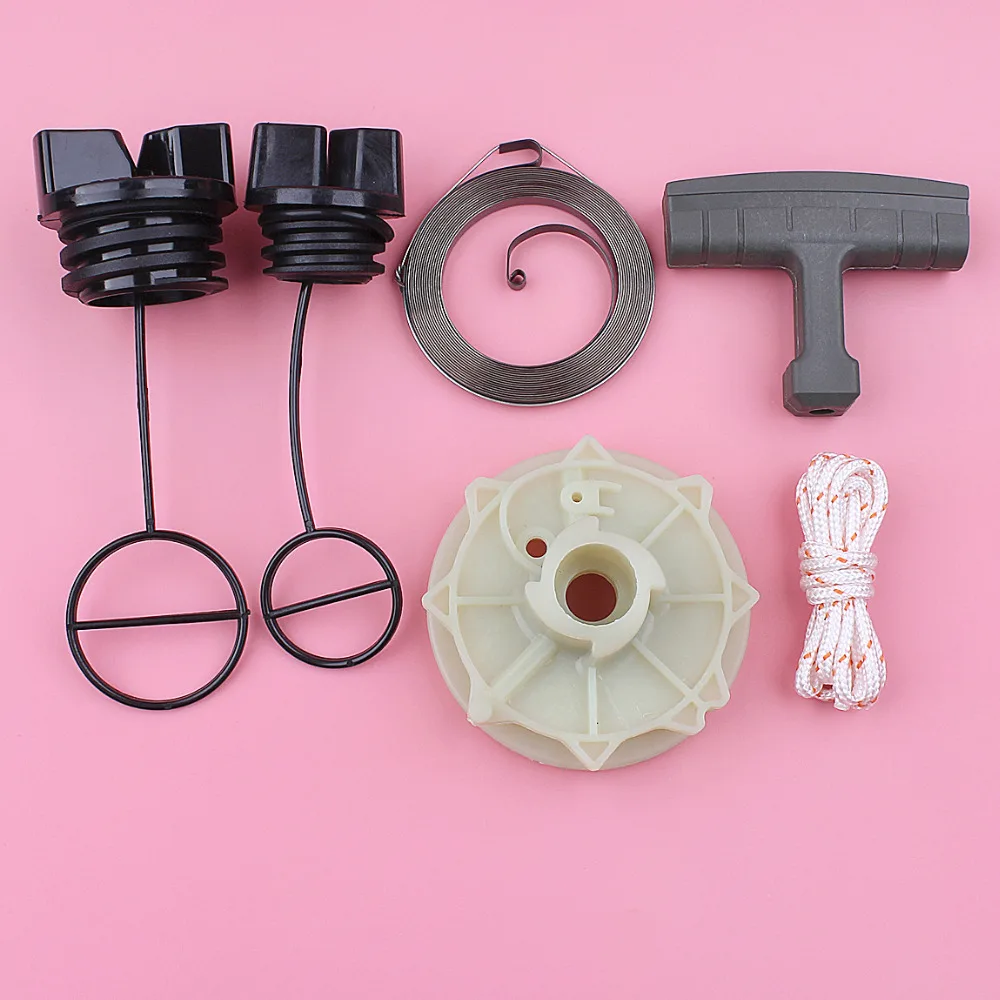 

Recoil Starter Pulley Spring Handle Grip Rope For Partner 350 351 Fuel Oil Tank Cap Chain Saw Chainsaw Replacement Spare Part
