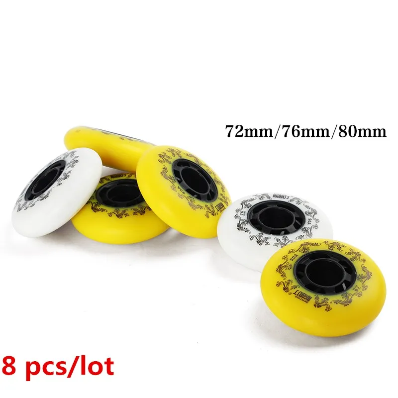 SKATING 90A Inline Skates Wheels Slalom Braking Roller Skate Wheels For Street Sliding Free Skating Shoes Wheel