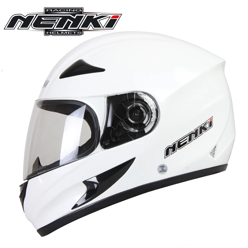 NENKI, черный мотоциклетный шлем, мото, полное лицо, Ретро стиль, скутер, шлемы, мотоциклетный шлем для верховой езды, мужской шлем для мотокросса, Casco Moto - Цвет: White Star