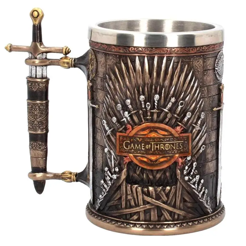 

Game Of Thrones Mug 3D Emboss Iron Throne Stainless Steel Resin Cups Creative Coffee Mugs Beer Milk Mug Wholesale