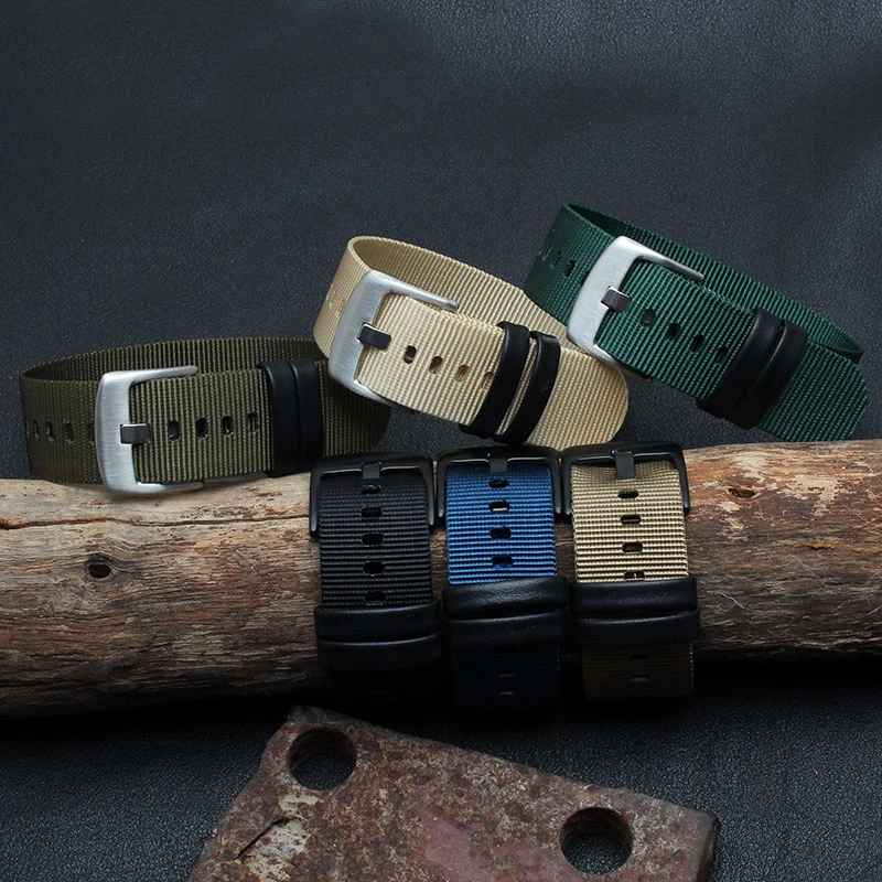 High quality nylon watch straps 22mm 24mm canvas watchbands with