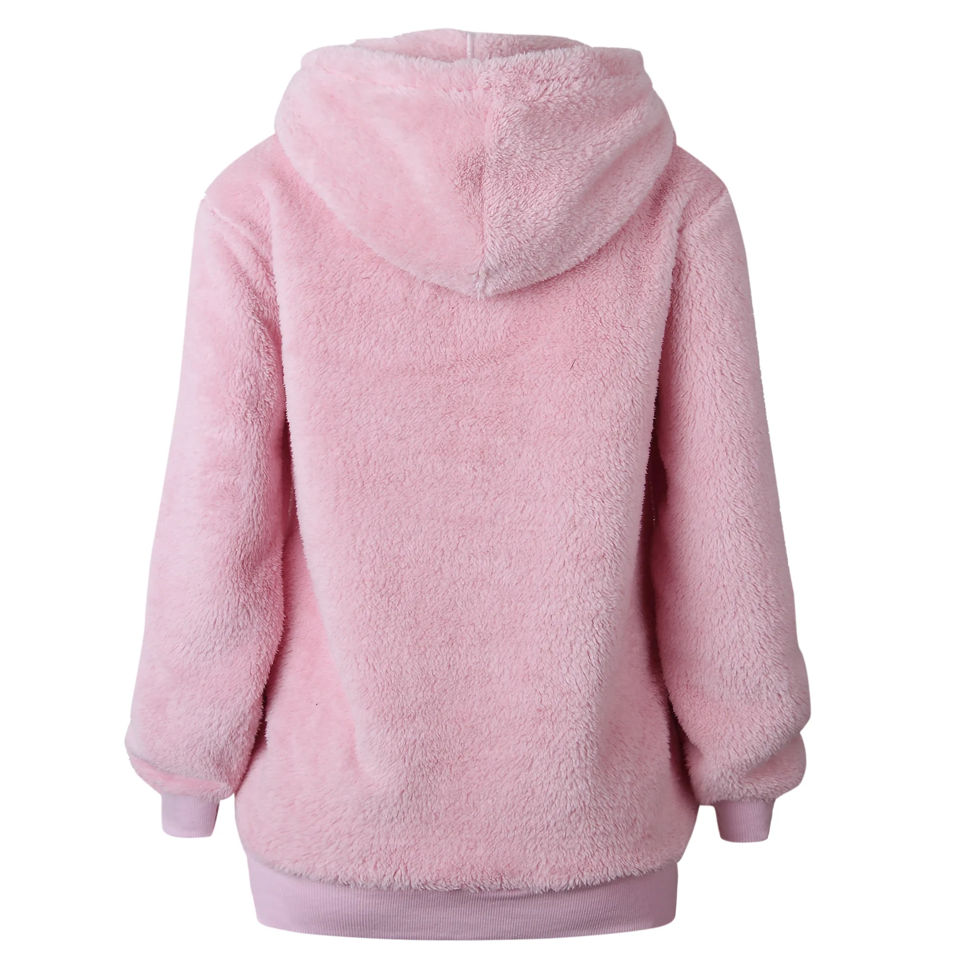 5XL размера плюс, флисовый Женский пуловер с капюшоном, женские свитера s,, зима-осень, свитер для женщин, Свитера с капюшоном, Pull Femme Hiver - Цвет: Розовый