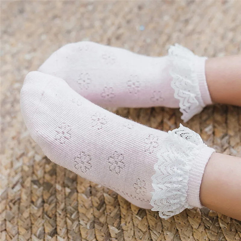 PUDCOCO Lovely Baby Girls Kid Socks Soft Cotton Princess Lace Breathable TUTU Socks Frilly Ankle Socks 9-17cm