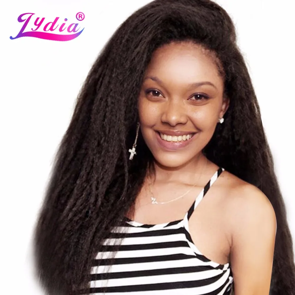 Lydia 1PCS/Pack perwersyjne proste włosy tkania 12-24 cala Pure Color syntetyczne Wave przedłużanie włosów dla Black Women wiązki włosów -
