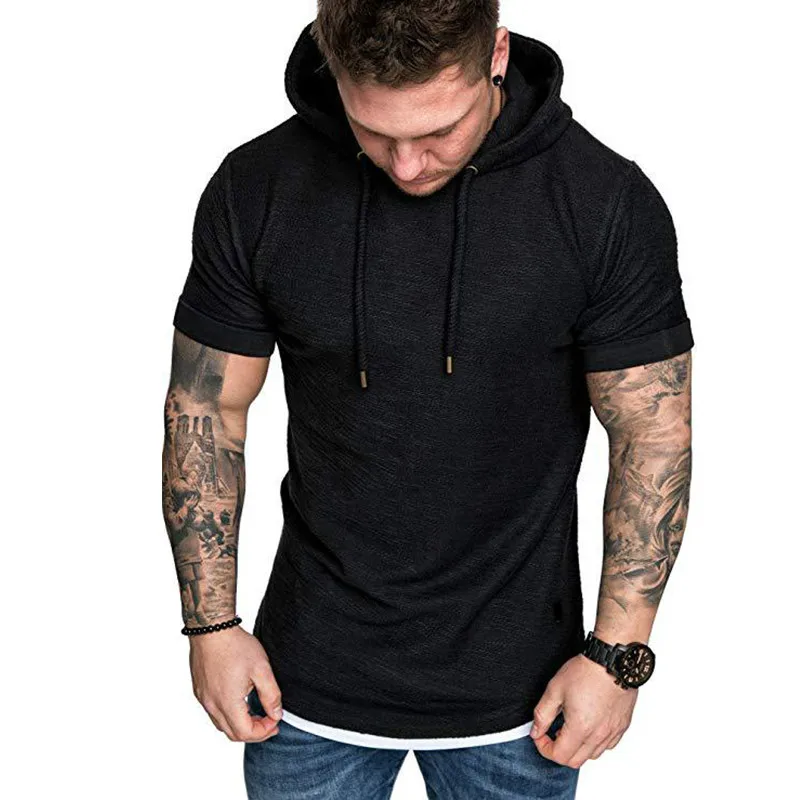 أنيق الرجال عارضة هوديي الدانتيل يصل الأبيض قميص مقنعين قصيرة الأكمام ضئيلة قمم الرياضة ارتداء زائد حجم الصلبة البلوز الصيف 2019 أنيق الرجال عارضة هوديي الدانتيل يصل الأبيض قميص مقنعين قصيرة الأكمام ضئيلة قمم الرياضة ارتداء زائد حجم الصلبة البلوز الصيف 2019