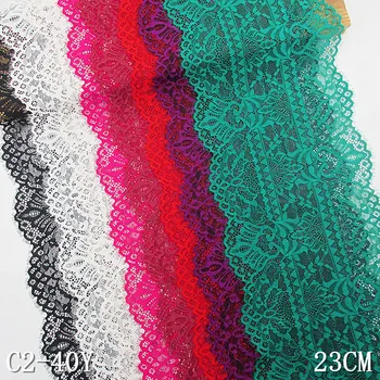 

3Yards/piece Elastic Eyelash Lace Fabric DIY Decorative High Quality Soft Off spandex Eyelash Lace Trim Wedding Dress Fabric