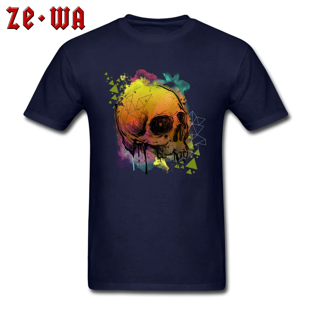 Europe3D Printed Short Sleeve Tops & Tees Summer/Fall Funky O Neck All Cotton Sweatshirts Men T Shirt Calavera  Calavera navy