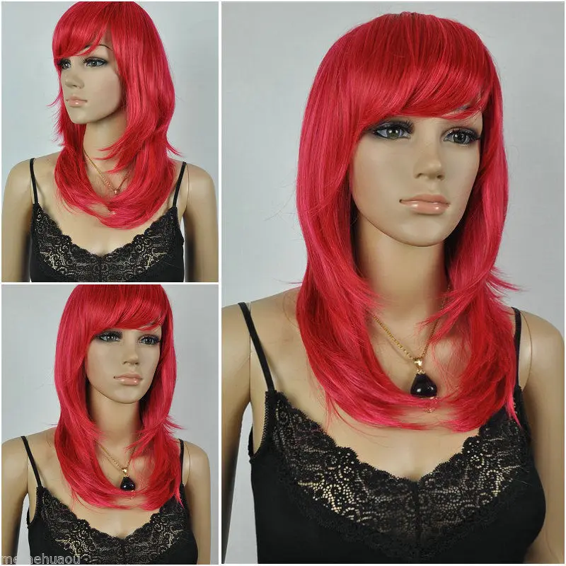 Fashion OL style short straight red wig |